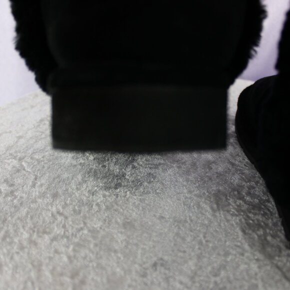 Michael Kors Black Suede Shearling Mid-Calf Winter Boots MK Logo Women’s - Picture 8 of 8